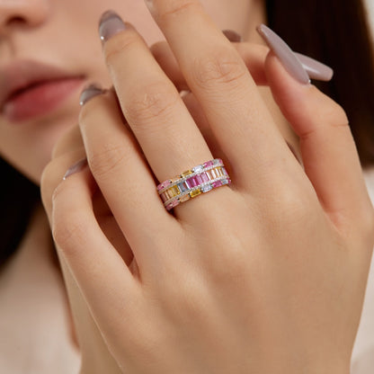 [Kincade Jewelrys]Dazzling Colorful Radiant Cut Party Ring