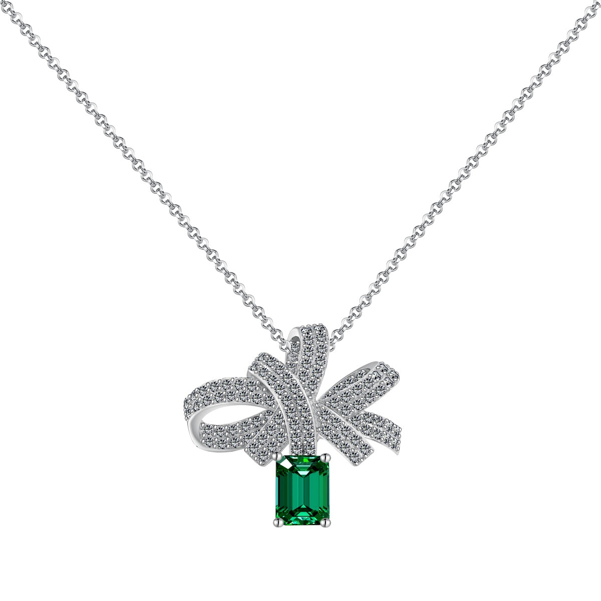 [Kincade Jewelrys]Luxurious Flower Shape Emerald Cut Necklace