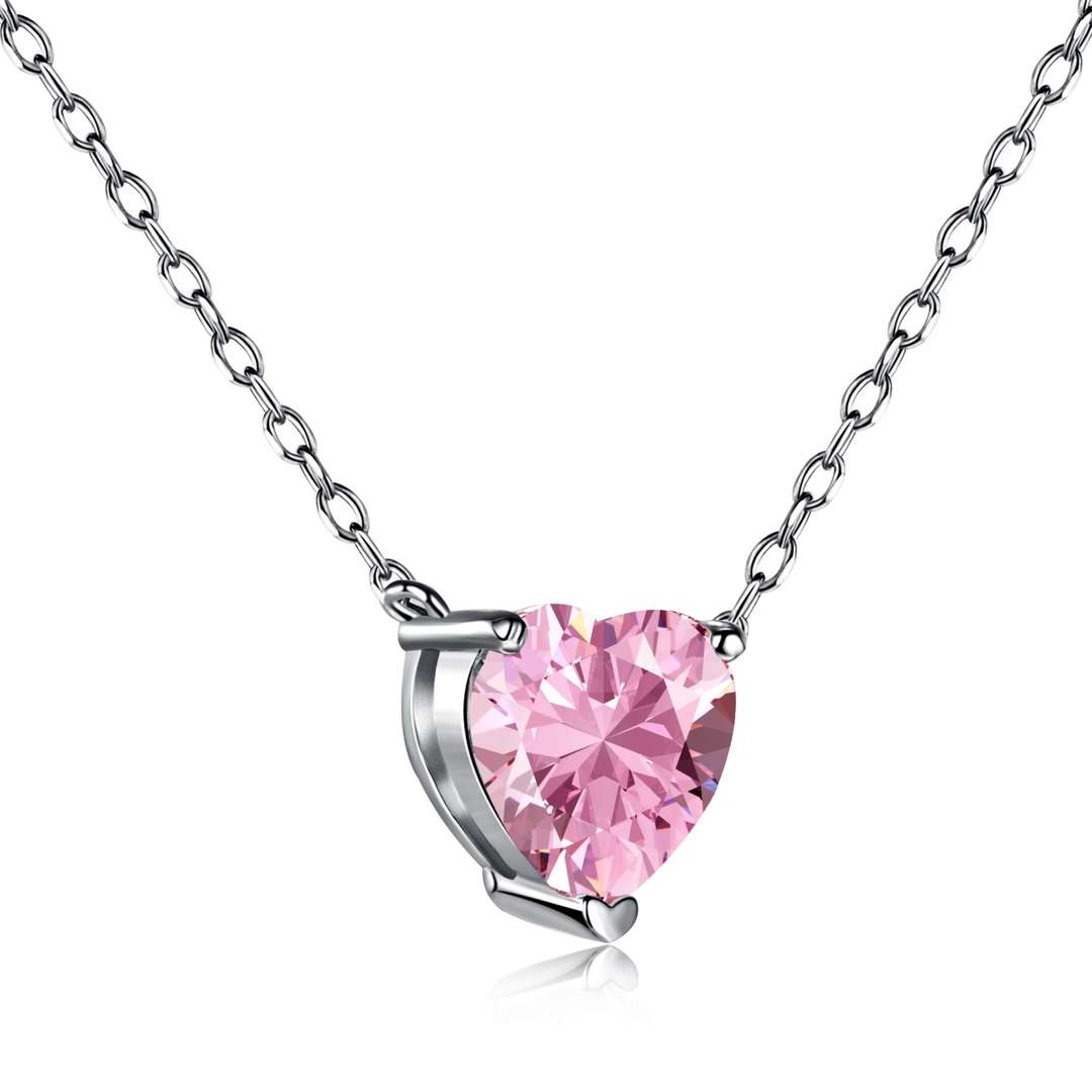 [Kincade Jewelrys]Heart Shape Main Stone Pendant Collarbone Necklace