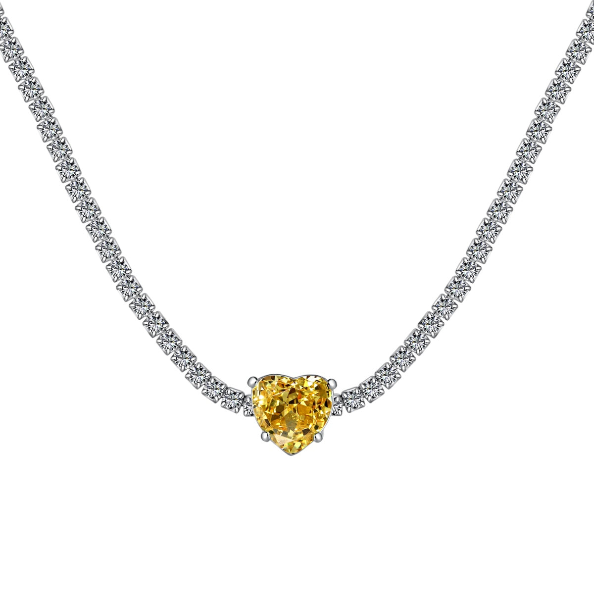 [Kincade Jewelrys]2.0 Carat Sparkling Tennis Heart Cut Necklace