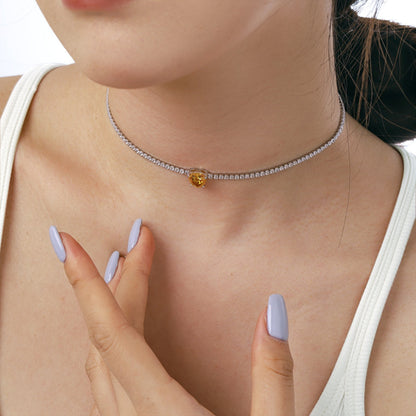 [Kincade Jewelrys]2.0 Carat Sparkling Tennis Heart Cut Necklace