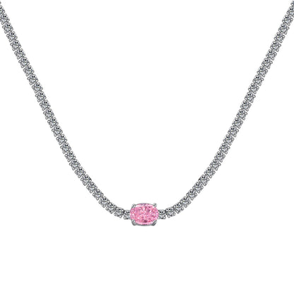 [Kincade Jewelrys]1.0 Carat Shining Oval Cut Necklace