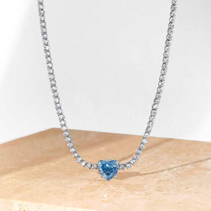 [Kincade Jewelrys]2.0 Carat Sparkling Tennis Heart Cut Necklace