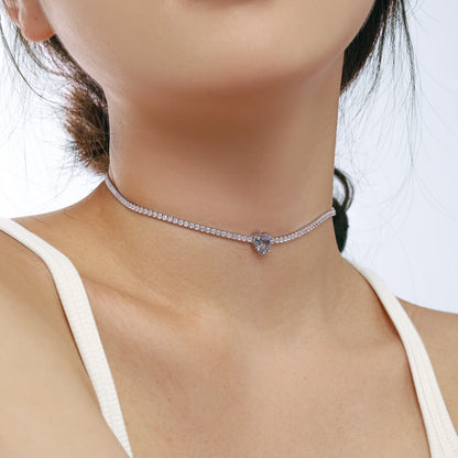 [Kincade Jewelrys]2.0 Carat Sparkling Tennis Heart Cut Necklace