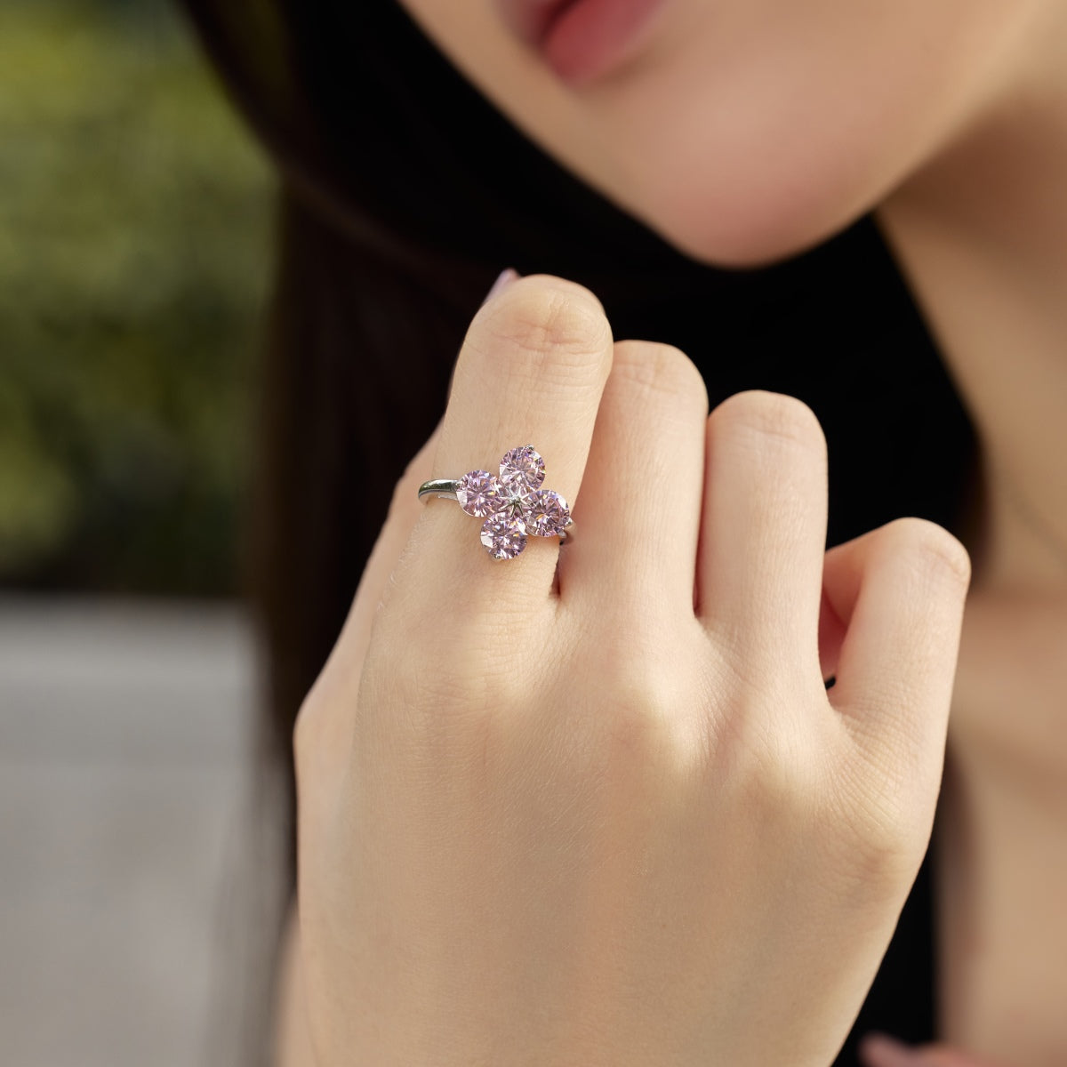 [Kincade Jewelrys]Four-Leaf Clover Eight-Pointed Star Ring