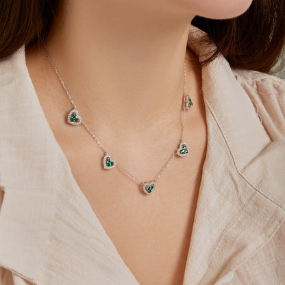 [Kincade Jewelrys]Sparkling Five Heart Necklace