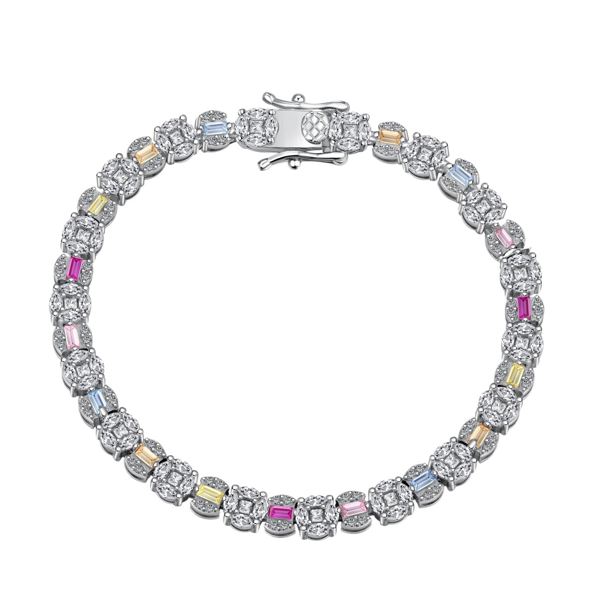 [Kincade Jewelrys]Dazzling Radiant Multi Cut Daily Bracelet