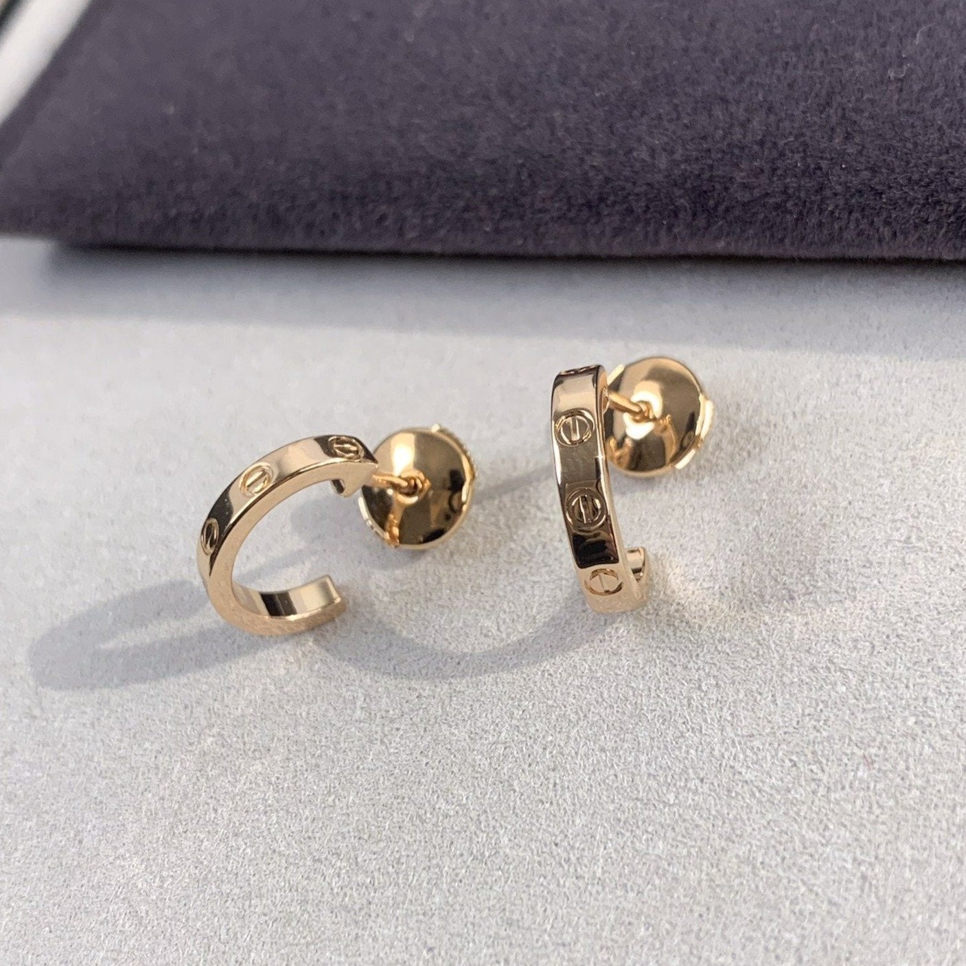 [Kincade Jewelrys]LOVE EARRINGS 2.65MM PINK GOLD