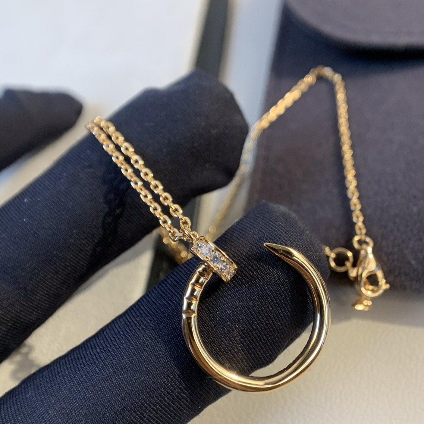 [Kincade Jewelrys]JUSTE NECKLACE PINK GOLD DIAMONDS