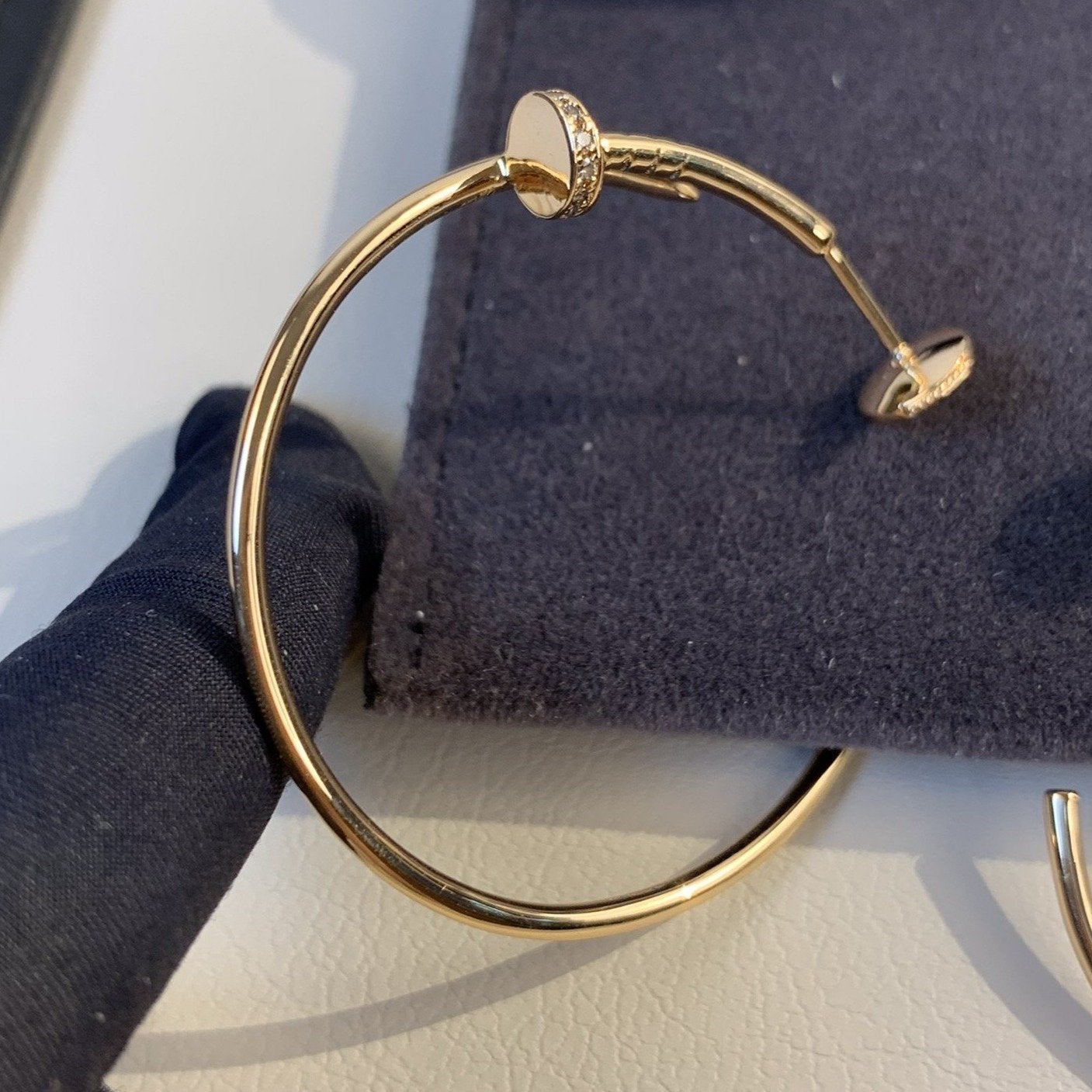 [Kincade Jewelrys]JUSTE EARRINGS GOLD DIAMONDS 1.8MM