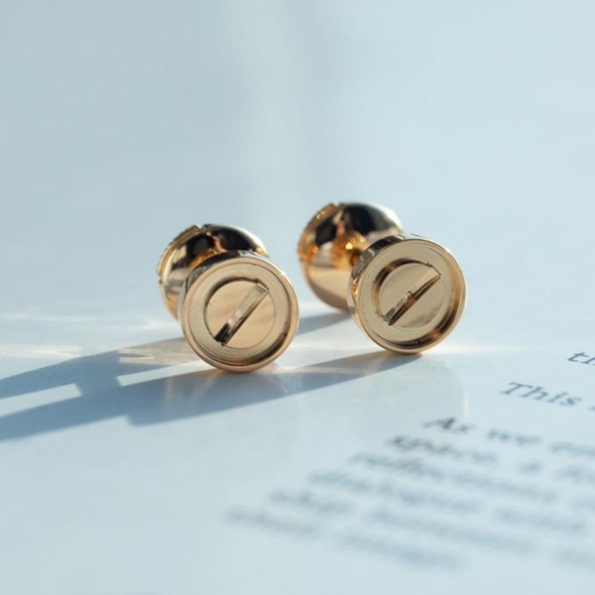 [Kincade Jewelrys]LOVE EARRINGS PINK GOLD 10MM