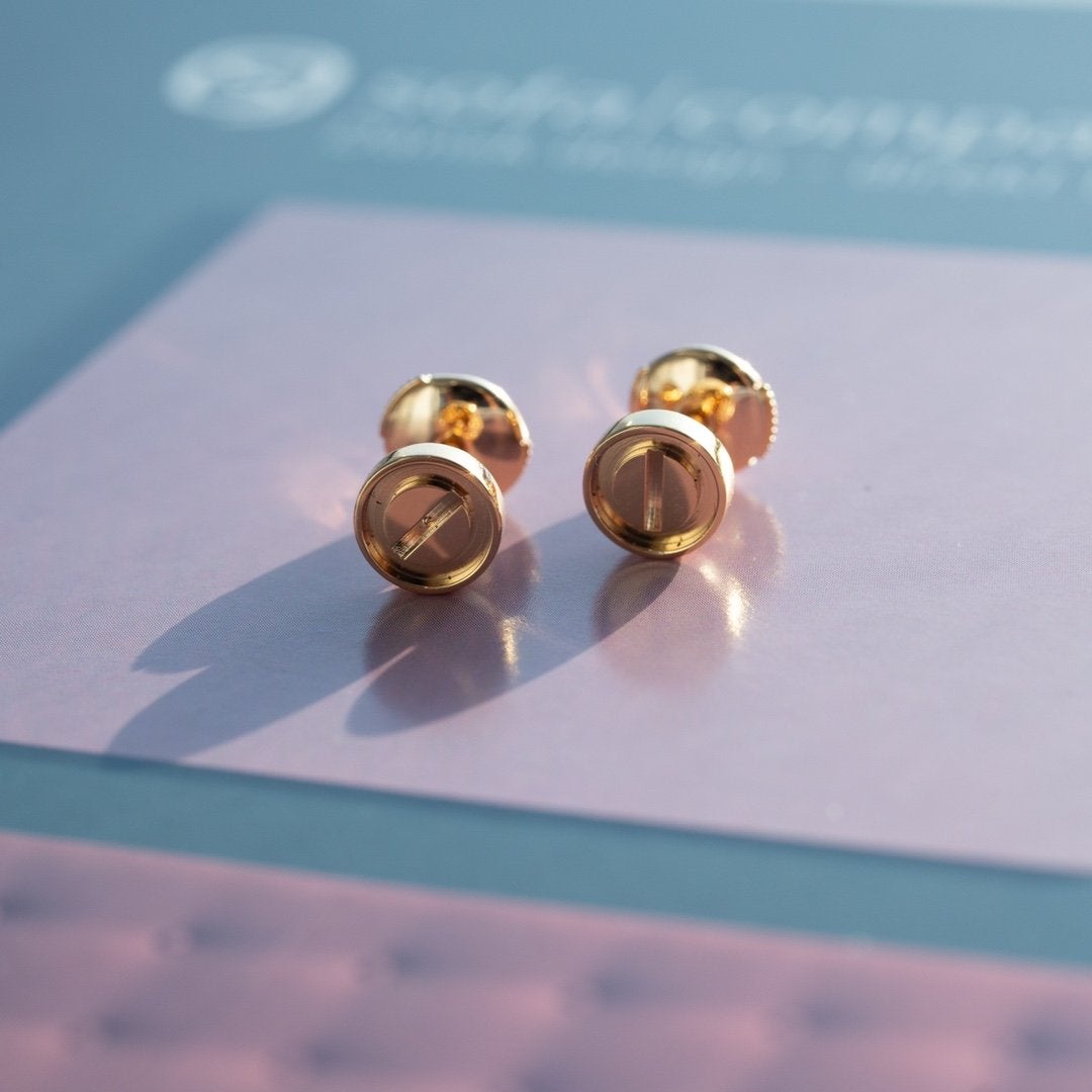 [Kincade Jewelrys]LOVE EARRINGS PINK GOLD 10MM