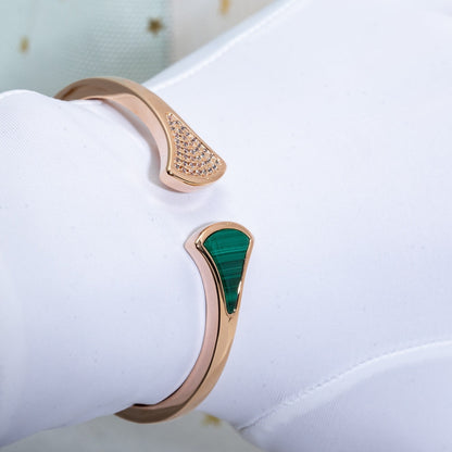 [Kincade Jewelrys]DREAM BRACELET OPEN MALACHITE PINK GOLD