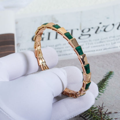 [Kincade Jewelrys]SERPENTI BRACELET PINK GOLD MALACHITE