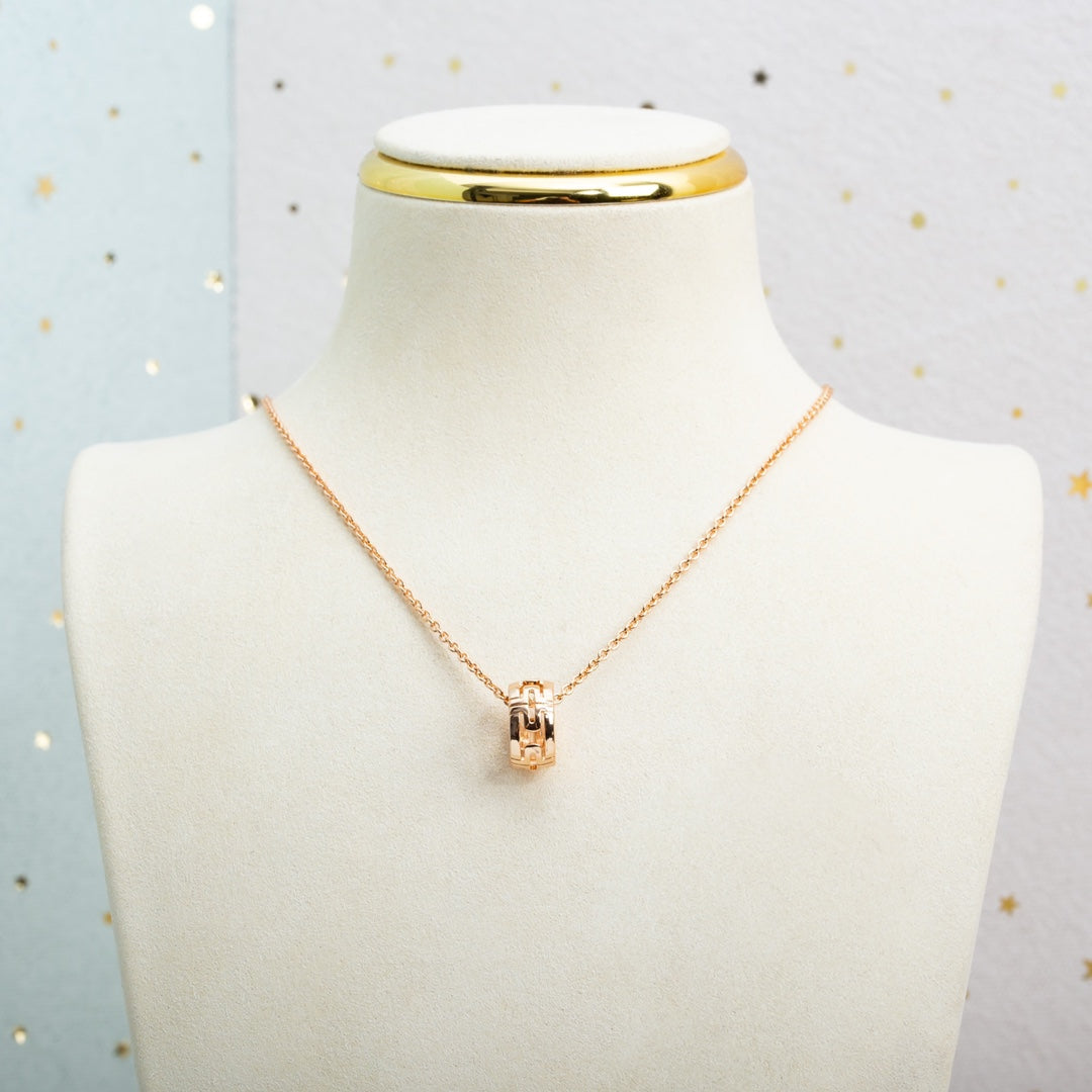 [Kincade Jewelrys]PARENTESI NECKLACE PINK GOLD