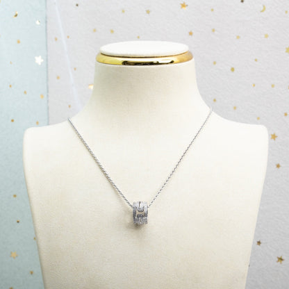[Kincade Jewelrys]PARENTESI NECKLACE SILVER DIAMOND