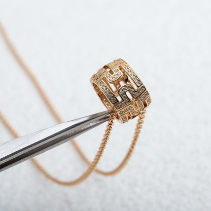 [Kincade Jewelrys]PARENTESI NECKLACE PINK GOLD DIAMOND