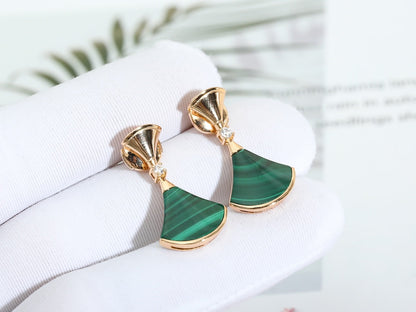 [Kincade Jewelrys]DREAM MALACHITE PINK GOLD EARRINGS