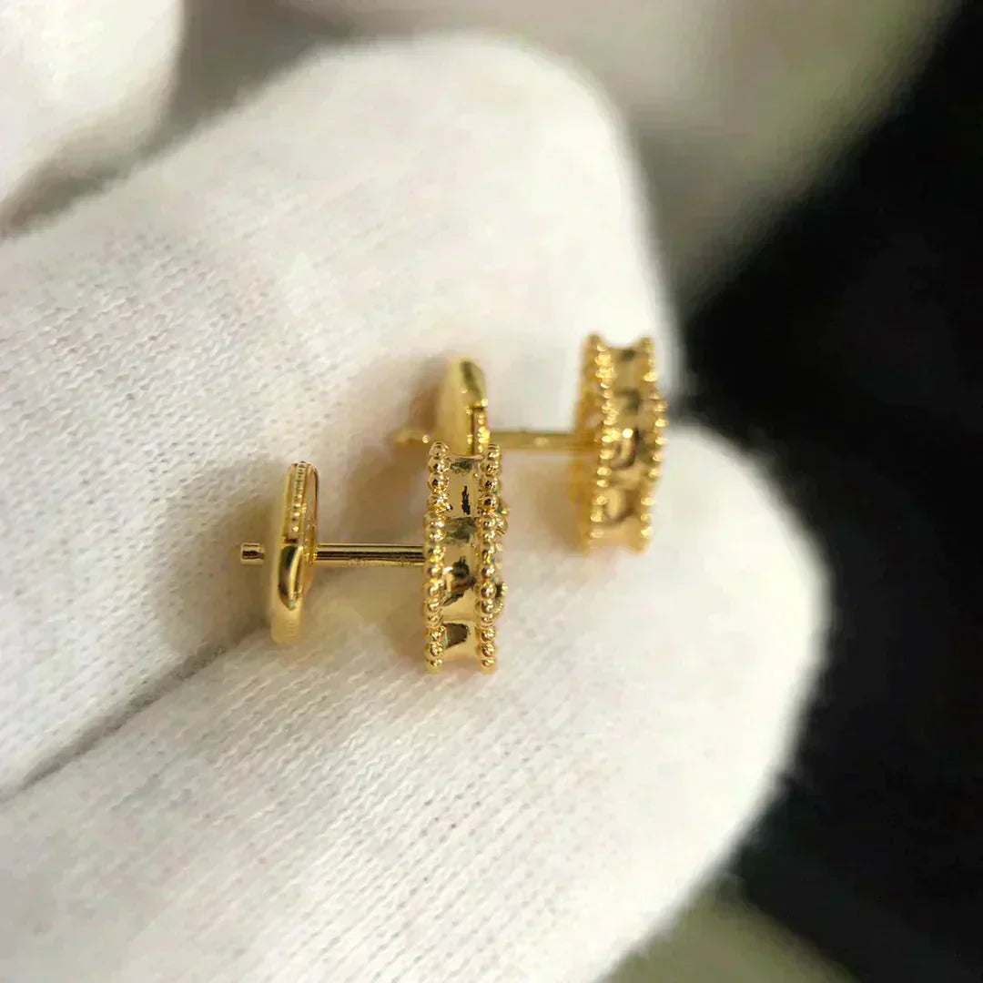 [Kincade Jewelrys]CLOVER MINI 9.5MM MALACHITE  EARRINGS