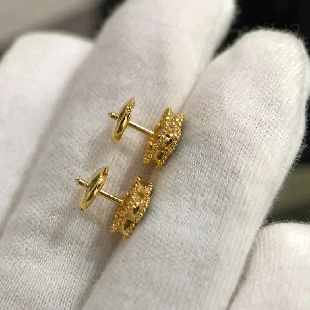 [Kincade Jewelrys]CLOVER MINI 9.5MM MALACHITE  EARRINGS