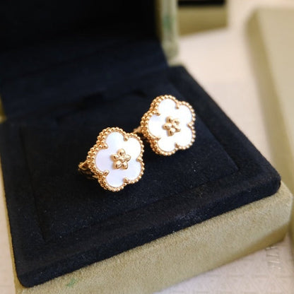[Kincade Jewelrys]LUCKY PINK GOLD WHITE MOP EARRINGS
