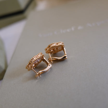 [Kincade Jewelrys]LUCKY PINK GOLD WHITE MOP EARRINGS