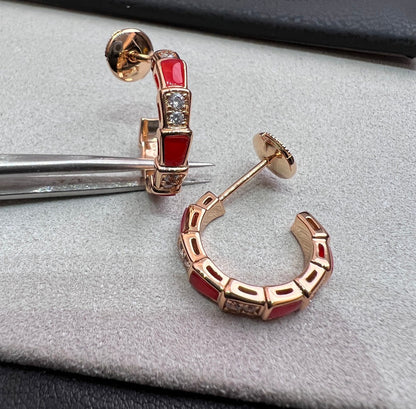 [Kincade Jewelrys]SERPENTI CARNELIAN PINK GOLD EARRINGS