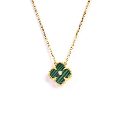 [Kincade Jewelrys]CLOVER 15MM DIAMOND TURQUOISE NECKLACE