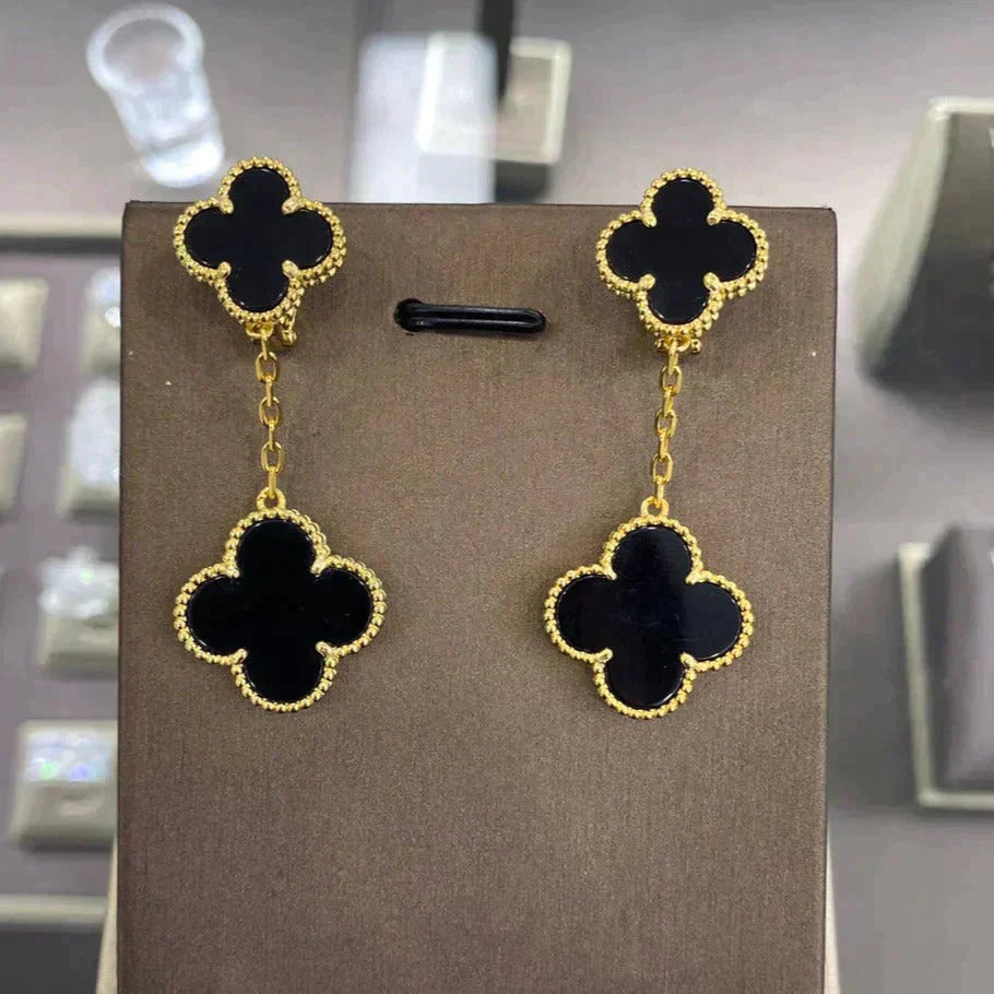 [Kincade Jewelrys]CLOVER 2 MOTIFS  EARRINGS (MULTIPLE CHOICESC
