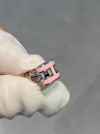 [Kincade Jewelrys]MINI POP H SILVER EARRINGS PINK