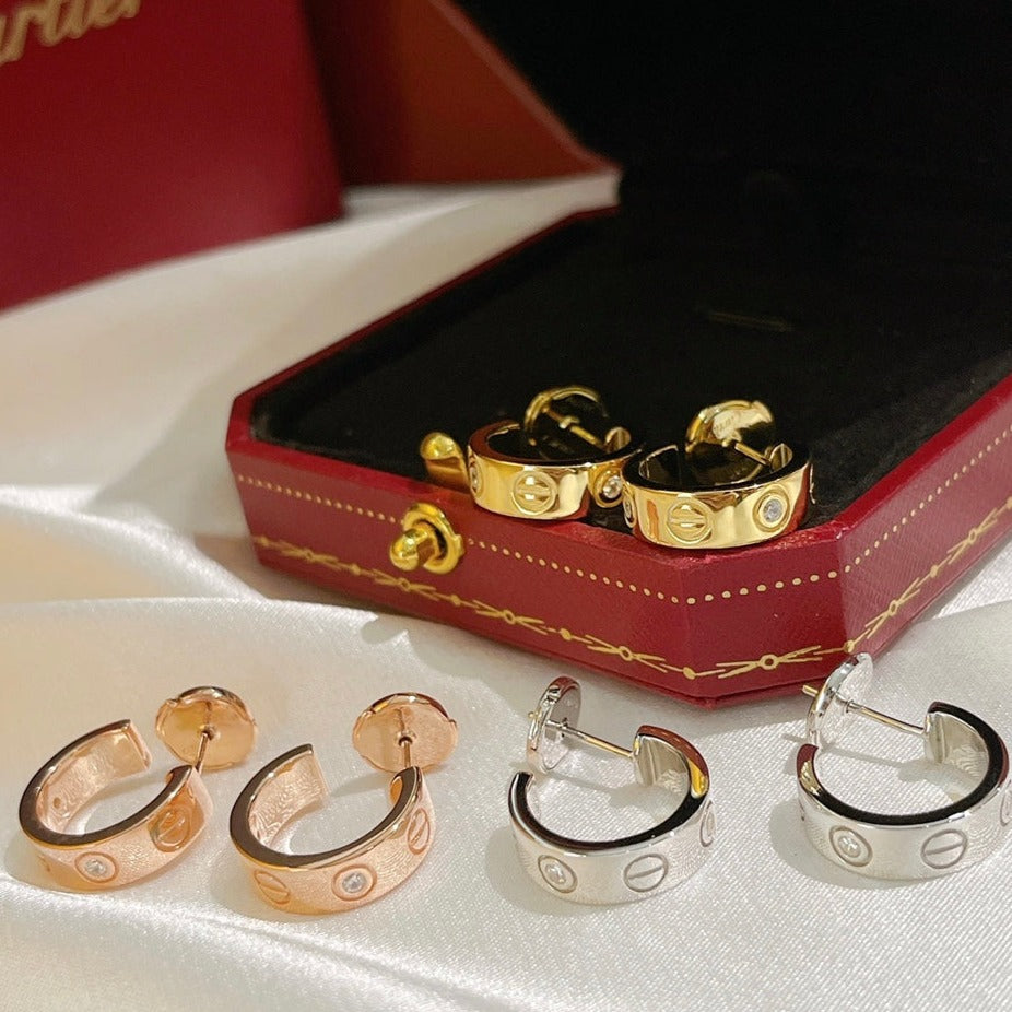 [Kincade Jewelrys]LOVE EARRINGS 5.7MM 2 DIAMONDS