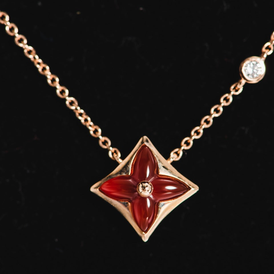 [Kincade Jewelrys]STAR NECKLACE PINK GOLD 1 DIAMOND