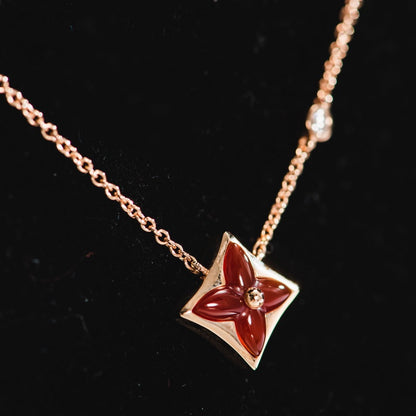 [Kincade Jewelrys]STAR NECKLACE PINK GOLD 1 DIAMOND