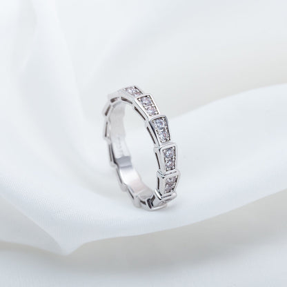 [Kincade Jewelrys]SERPENTI RING SILVER DIAMOND PAVED 3MM
