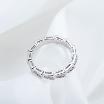[Kincade Jewelrys]SERPENTI RING SILVER DIAMOND PAVED 3MM