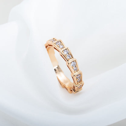 [Kincade Jewelrys]SERPENTI RING PINK GOLD DIAMOND PAVED 3MM