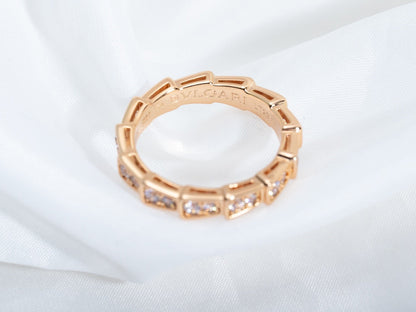 [Kincade Jewelrys]SERPENTI RING PINK GOLD DIAMOND PAVED 3MM