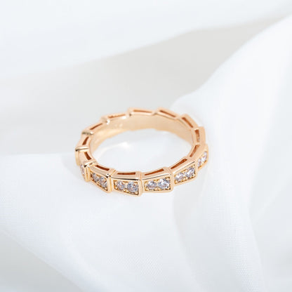[Kincade Jewelrys]SERPENTI RING PINK GOLD DIAMOND PAVED 3MM