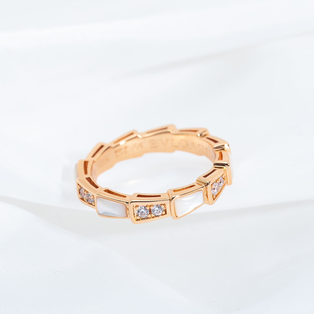 [Kincade Jewelrys]SERPENTI RING PINK GOLD DIAMOND MOP 3MM