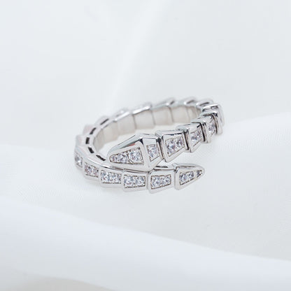 [Kincade Jewelrys]SERPENTI RING SILVER DIAMOND PAVED 4MM
