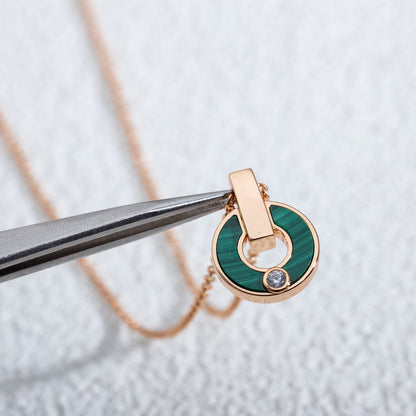 [Kincade Jewelrys]GARI NECKLACE PINK GOLD MALACHITE