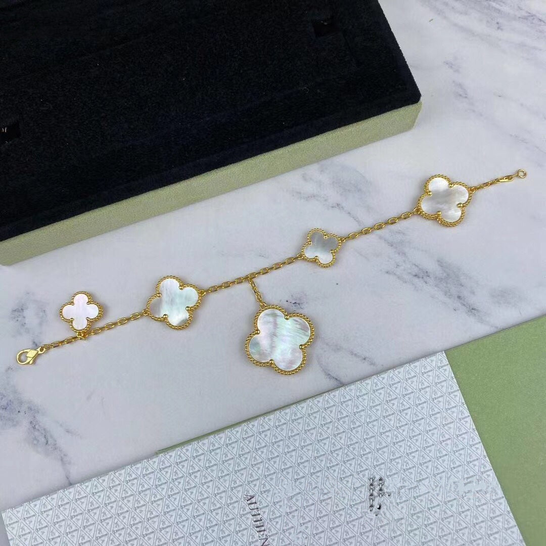 [Kincade Jewelrys]MAGIC CLOVER MOP GOLD BRACELET 5 MOTIFS