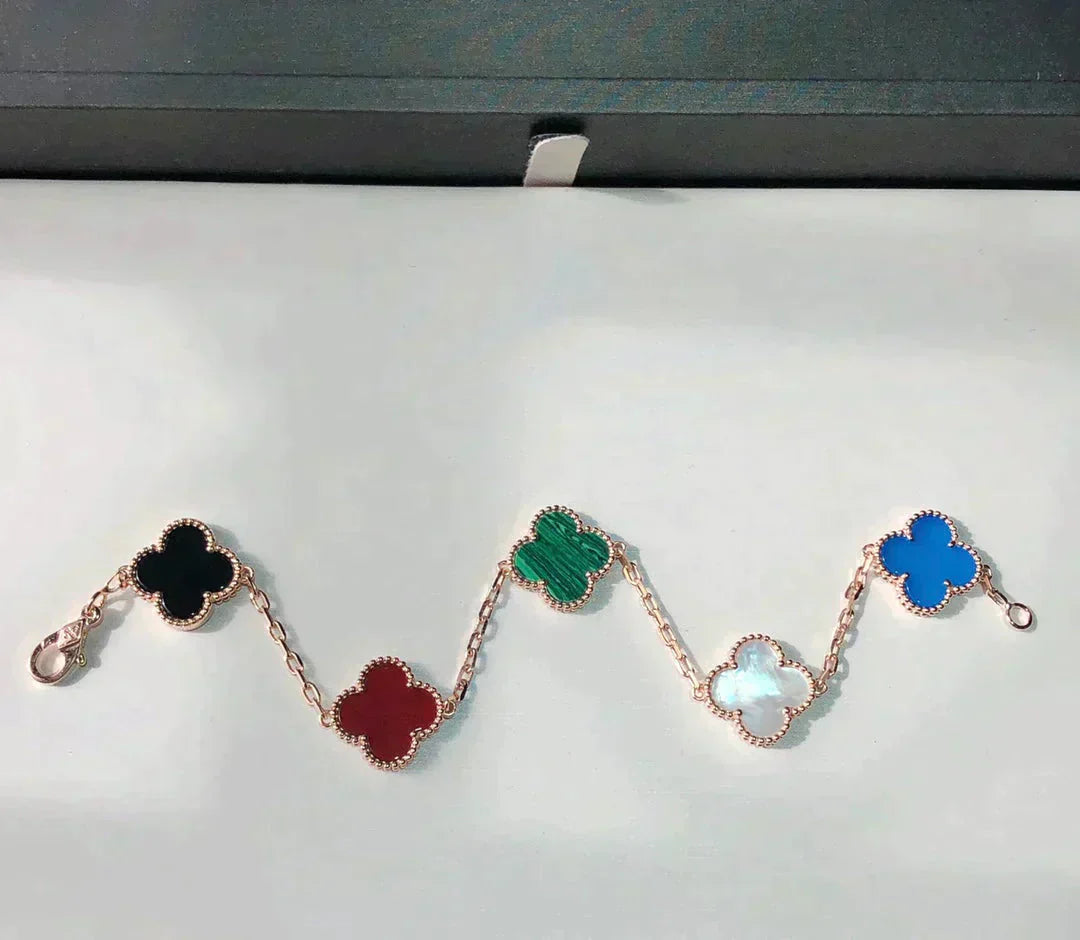 [Kincade Jewelrys]CLOVER 5 MOTIFS MULTICOLOR  BRACELET