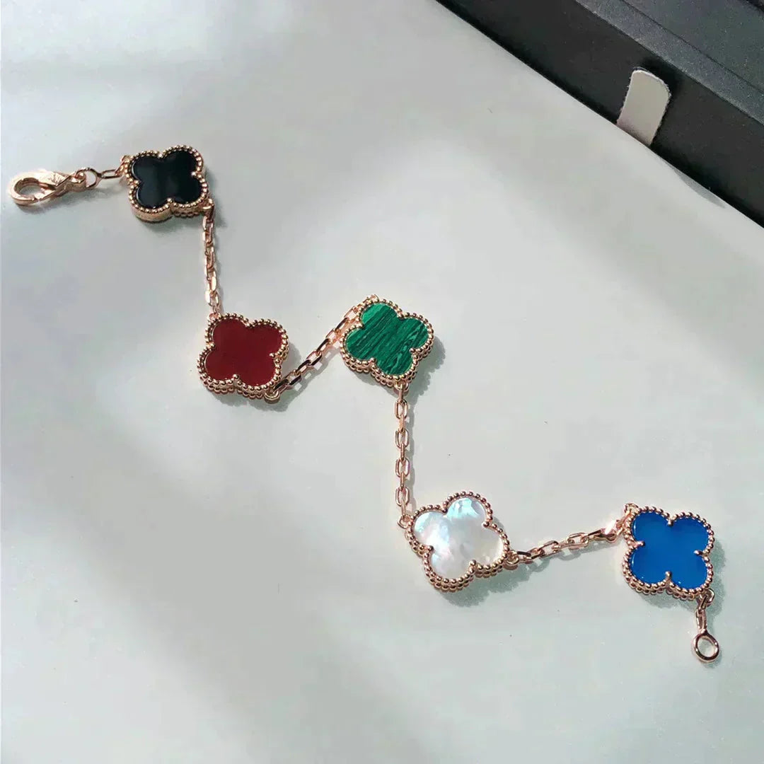 [Kincade Jewelrys]CLOVER 5 MOTIFS MULTICOLOR  BRACELET