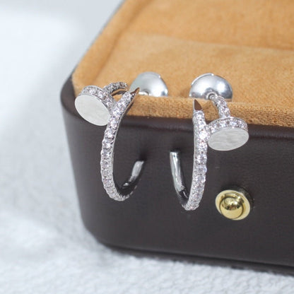 [Kincade Jewelrys]JUSTE EARRINGS 12.75MM SILVER DIAMOND