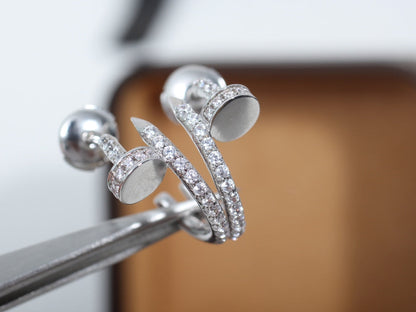 [Kincade Jewelrys]JUSTE EARRINGS 12.75MM SILVER DIAMOND