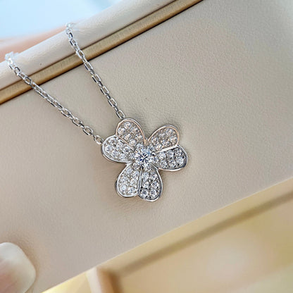 [Kincade Jewelrys]CLOVER DIAMOND NECKLACE SILVER