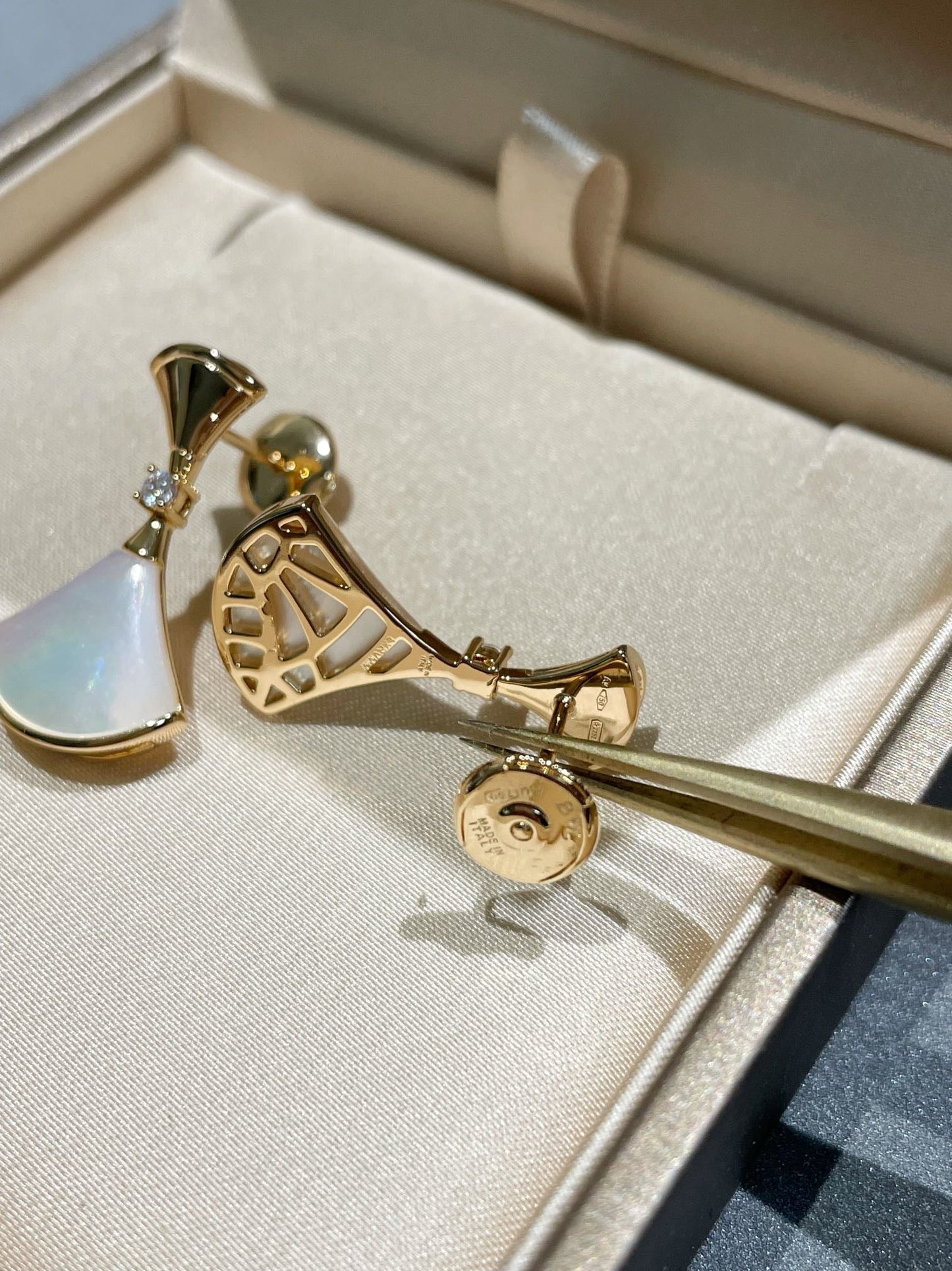 [Kincade Jewelrys]DREAM MOP 1 DIAMOND EARRINGS