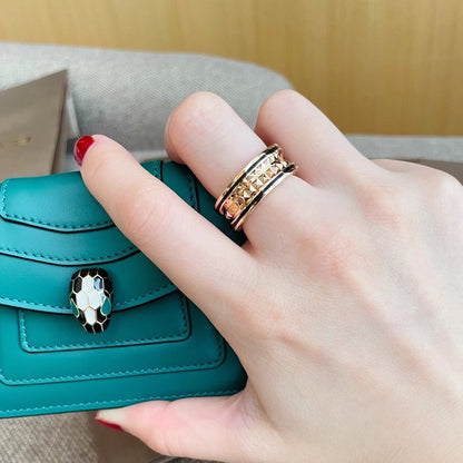 [Kincade Jewelrys]ZERO 1 PINK GOLD BLACK CERAMIC RING