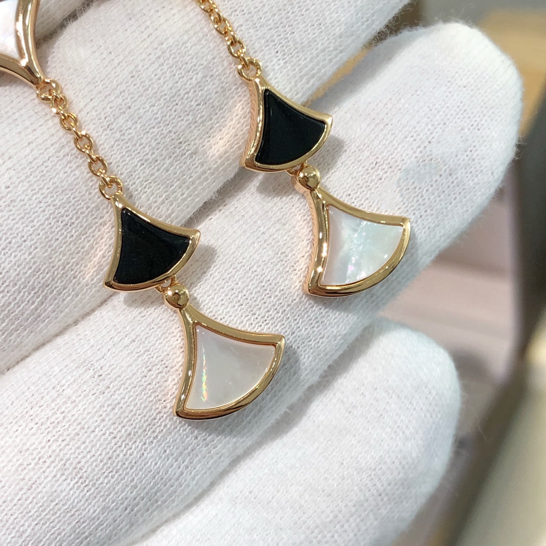 [Kincade Jewelrys]DREAM EARRINGS 3 MOTIFS ONYX MOP PINK GOLD